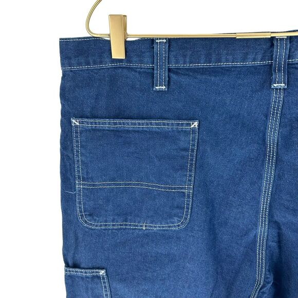 Carhartt Jeans Mens 42 x 32 Blue Flame Resistant Straight Work Utility Denim - Picture 9 of 16